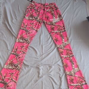 Rockstar Pink Camo Wide Leg Pants